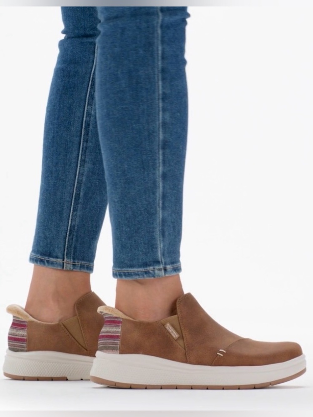 Skechers Bobs Slip-ins Skipper Wave Women’s chesnut Loafers w/White Sole. Sz 10. - Picture 3 of 14